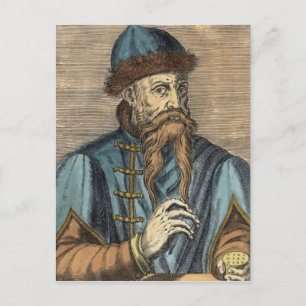 Portret van Johannes Gutenberg 2 Briefkaart