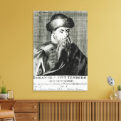 Portret van Johannes Gutenberg Canvas Afdruk (Insitu (Woonkamer))