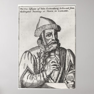 Portret van Johannes Gutenberg Poster