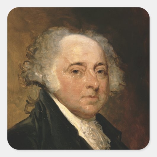 Portret van John Adams Vierkante Sticker (Voorkant)