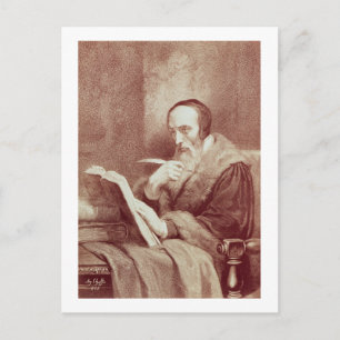 Portret van John Calvin (1509-1564) (graving) Briefkaart