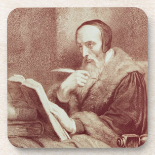 Portret van John Calvin (1509-1564) (graving) Drankjes Onderzetter