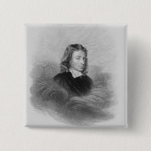 Portret van John Milton (1608-74), gegraveerd door Vierkante Button 5,1 Cm