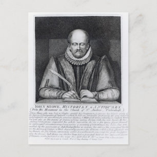 Portret van John Stowe van zijn monument Briefkaart