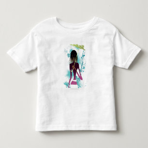 Portret van jonge vrouw met handtas en paraplu kinder shirts