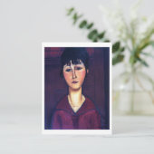 Portret van jonge vrouw, Modigliani Briefkaart (Staand voorkant)