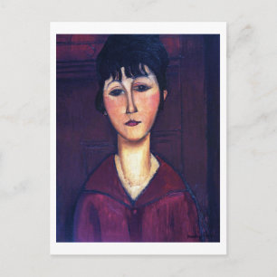 Portret van jonge vrouw, Modigliani Briefkaart
