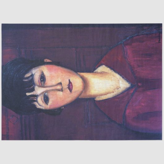 Portret van jonge vrouw, Modigliani Tissuepapier (Voorkant)