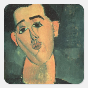 Portret van Juan Gris (1887-1927) 1915 (olie op bl Vierkante Sticker