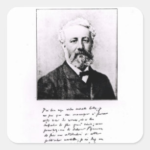 Portret van Jules Verne Vierkante Sticker