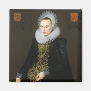 Portret van Justina van Teylingen, 1616 Magneet