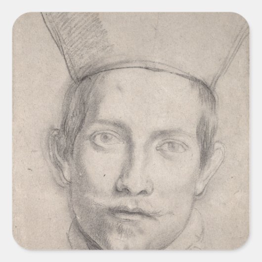 Portret van kardinaal 2 vierkante sticker (Voorkant)