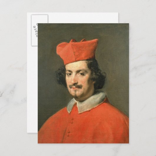 Portret van kardinaal Camillo Astali Pamphili Briefkaart (Voorkant / Achterkant)
