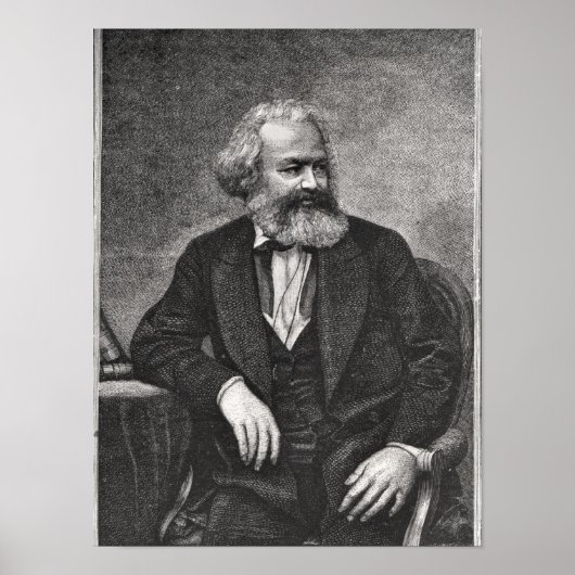 Portret van Karl Marx 1857 Poster (Voorkant)