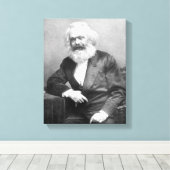 Portret van Karl Marx Canvas Afdruk (Insitu (Houten vloer))