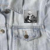 Portret van Karl Marx Vierkante Button 5,1 Cm (In situ)