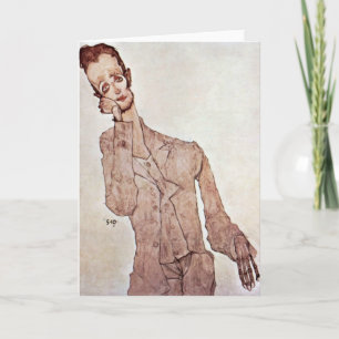 Portret van Karl Zakovsek door Egon Schiele Kaart