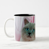 Portret van kat 4 tweekleurige koffiemok (Links)