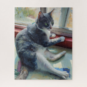 Portret van katpuzzel legpuzzel