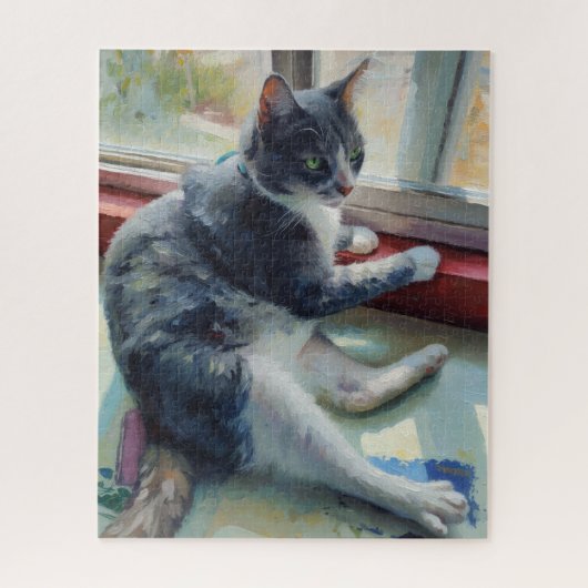 Portret van katpuzzel legpuzzel (Verticaal)
