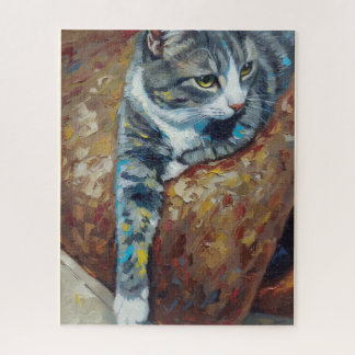 Portret van katpuzzel legpuzzel