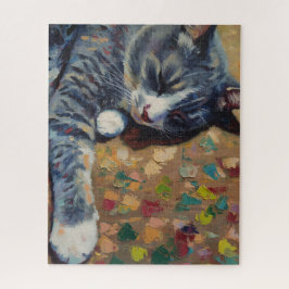 Portret van kattenpuzzel legpuzzel