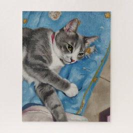 Portret van kattenpuzzel legpuzzel
