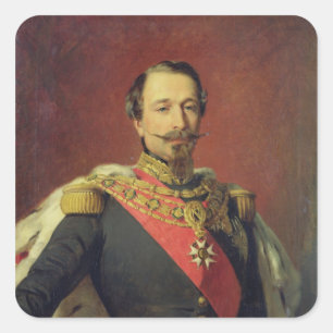 Portret van keizer Louis Napoleon III Vierkante Sticker