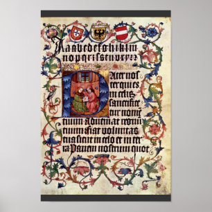 Portret van keizer Maximilian I en zijn leraar B Poster