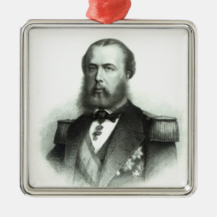 Portret van keizer Maximilian van Mexico, 1864 Metalen Ornament