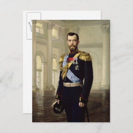 Portret van keizer Nicholas II, 1900 Briefkaart (Voorkant / Achterkant)