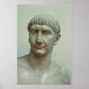 Portret van keizer Trajan Poster