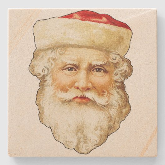 portret van Kerstmis met kerstmis Stenen Onderzetter (Voorkant)