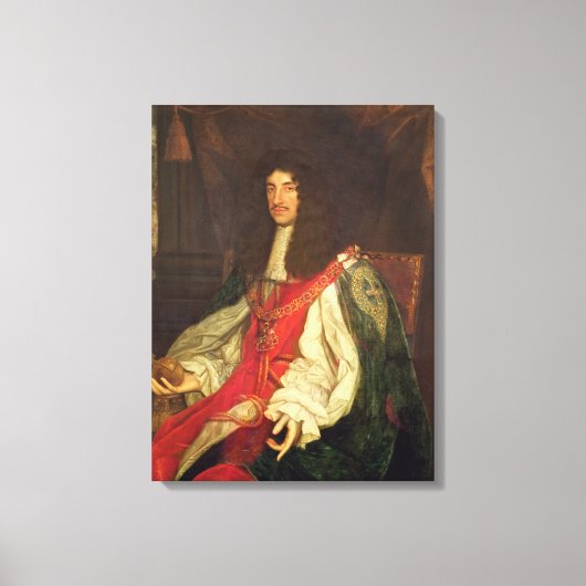 Portret van koning Charles II, c.1660-65 Canvas Afdruk (Voorkant)