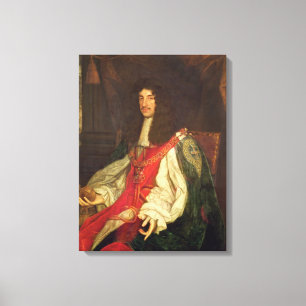 Portret van koning Charles II, c.1660-65 Canvas Afdruk