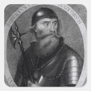 Portret van koning Robert I van Schotland Vierkante Sticker