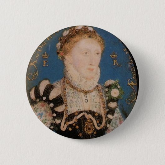 Portret van koningin Elizabeth I, 1572 Ronde Button 5,7 Cm (Voorkant)