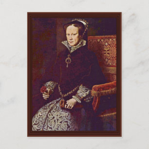 Portret van koningin Mary of England door de heer  Briefkaart
