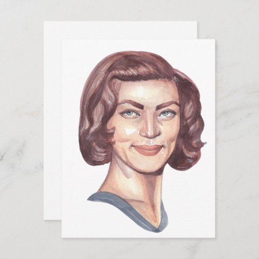 Portret van Lauren Bacall Feestdagenkaart (Voorkant / Achterkant)