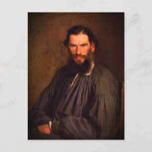 Portret van Leo Tolstoy (door Ivan Kramskoi, 1873) Briefkaart