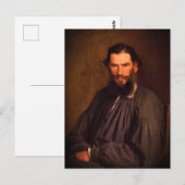 Portret van Leo Tolstoy (door Ivan Kramskoi, 1873) Briefkaart (Voorkant / Achterkant)