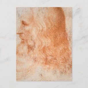 Portret van Leonardo da Vinci Briefkaart
