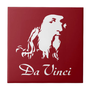 Portret van Leonardo Da Vinci Tegeltje