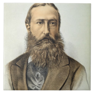 Portret van Leopold II (1835-1909), koning van Bel Tegeltje