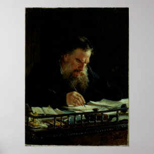 Portret van Lev Tolstoy Poster