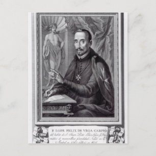Portret van Lope Felix de Vega Carpio Briefkaart