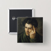Portret van Lord Byron Vierkante Button 5,1 Cm (Voorkant /achterkant)