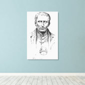 Portret van Louis Braille Canvas Afdruk (Insitu (Houten vloer))