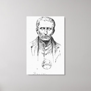 Portret van Louis Braille Canvas Afdruk