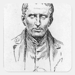 Portret van Louis Braille Vierkante Sticker